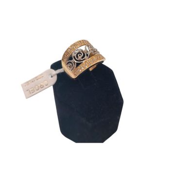 Anillo bicolor oro primera ley con brillantes